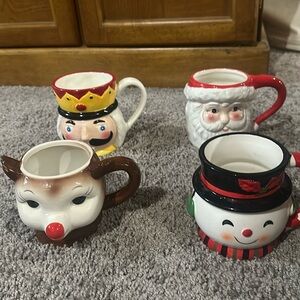 Set of 4 Character Christmas Mugs